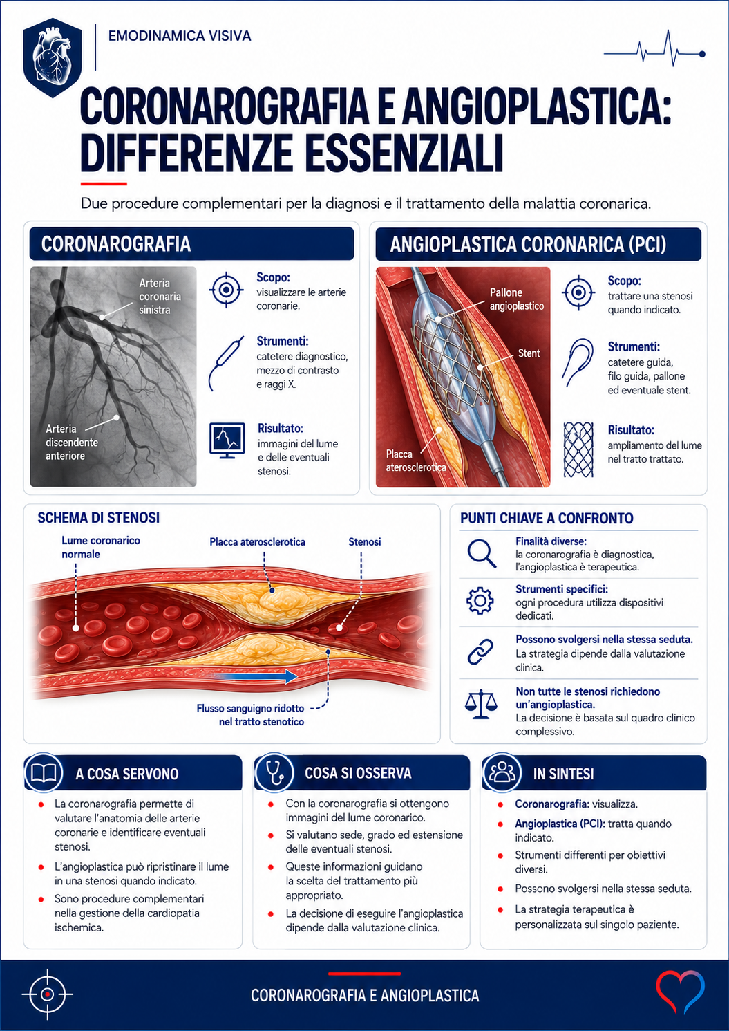 Coronarografia e angioplastica: differenze essenziali